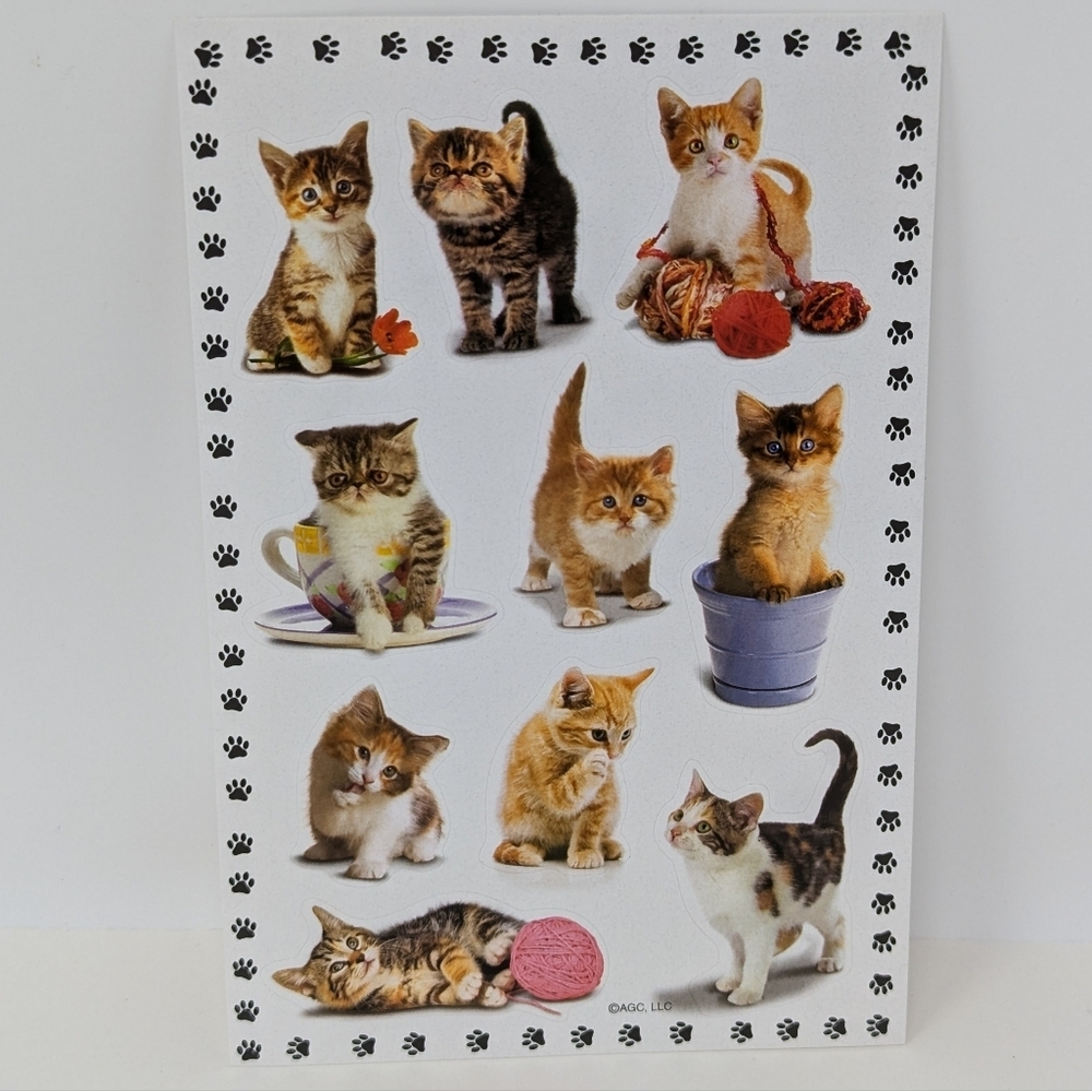 American Greetings Stickers Cat Kitten Kitty Vintage AGC
